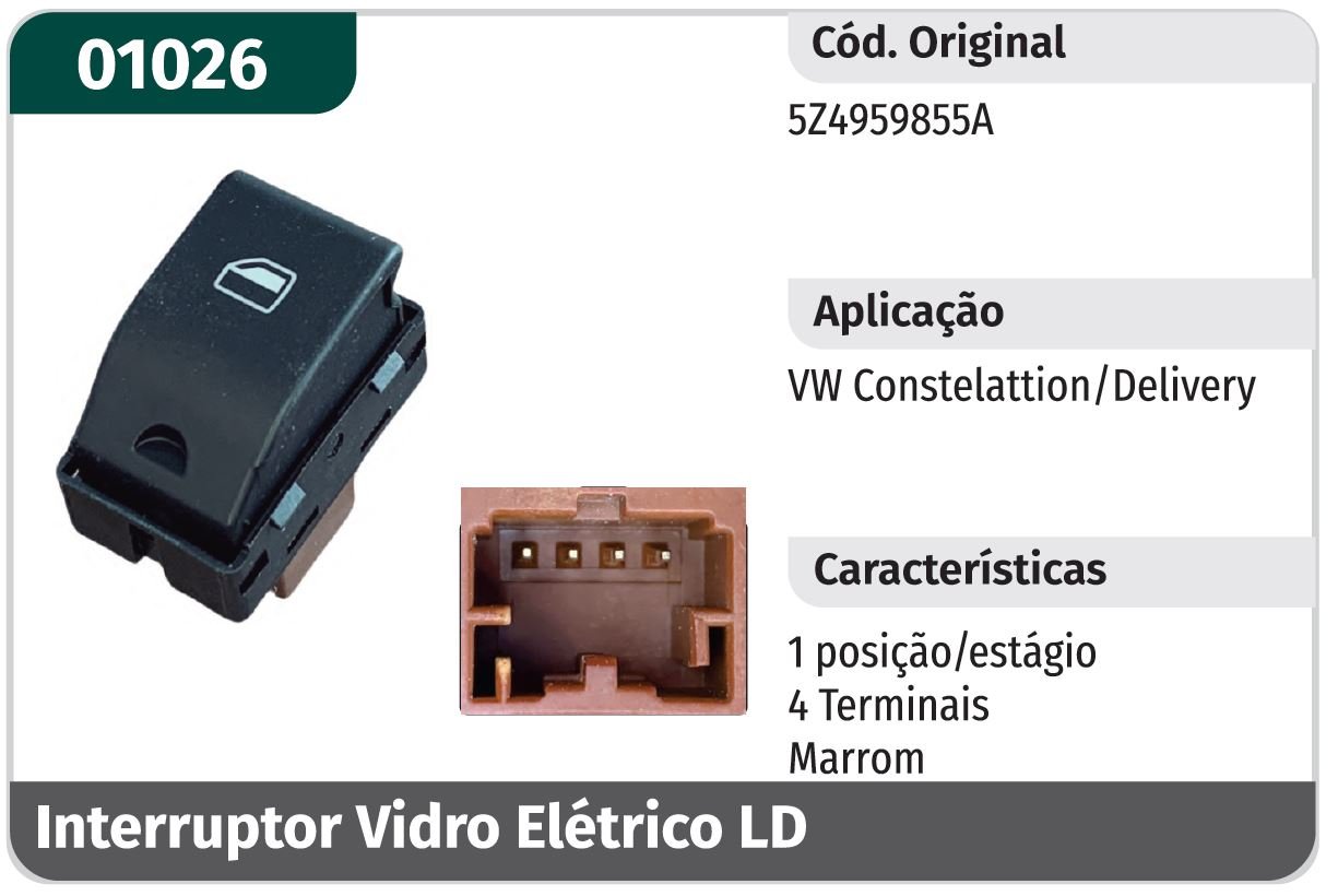 ASTON-01026 - INTERR VIDRO ELET VW CONSTELATTION LD