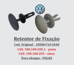 CAS205 - PRESILHA C/BUCHA PARACHOQUE VW CINZA ( BUCHA 35MM )
