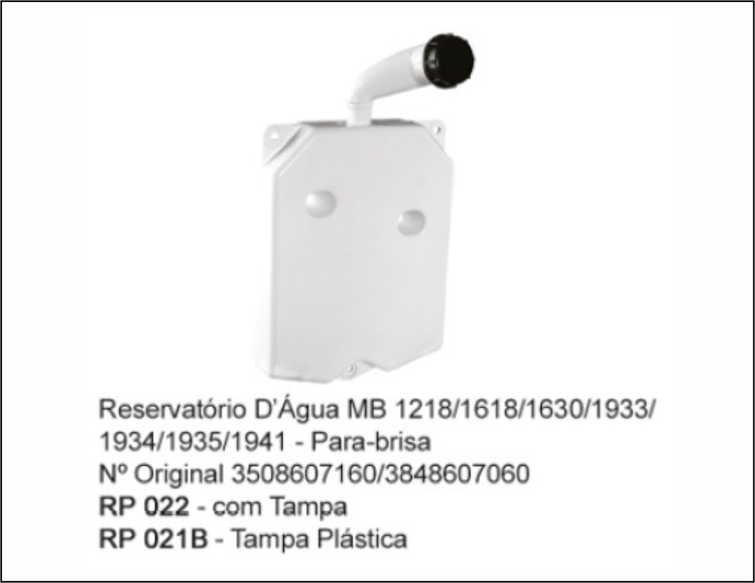 RP022 - RESERV AGUA PARAB MB 1618/1935 C/TAMPA S/BOMBA..