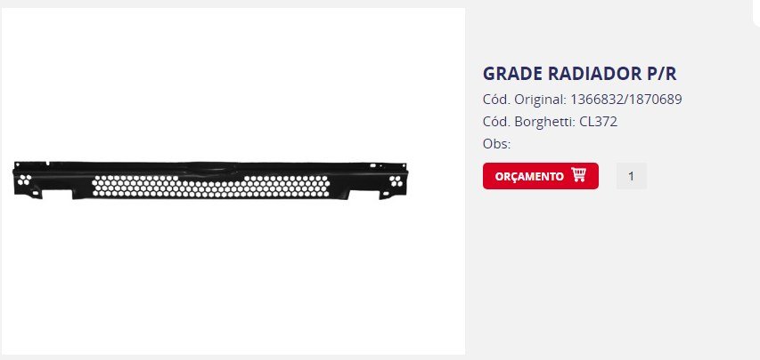 CL372 - TELA GRADE INTERMEDIARIA S4 P / G / R