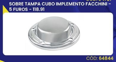 RM118.91 - TAMPA CUBO 5 FUROS CROMADA 180MM (PLASTICO)