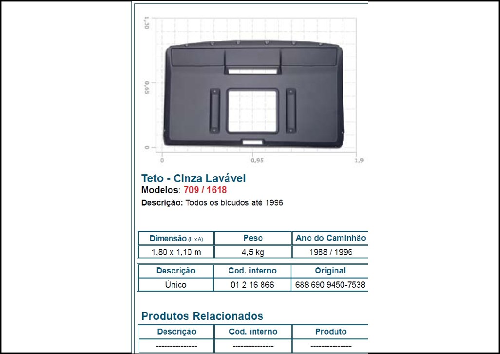 1216866 - FORRO TETO MB 709/MB 1618 CINZA