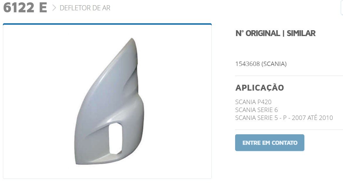 AM6122E - DEFLETOR COLUNA EXT SCANIA S5 S6 P LE