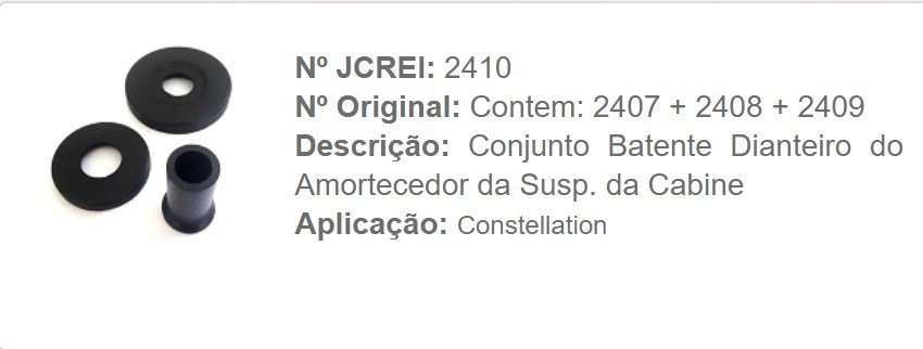 JCR2410 - CONJ BATENTE AMORT CABINE VW CONSTELLATION