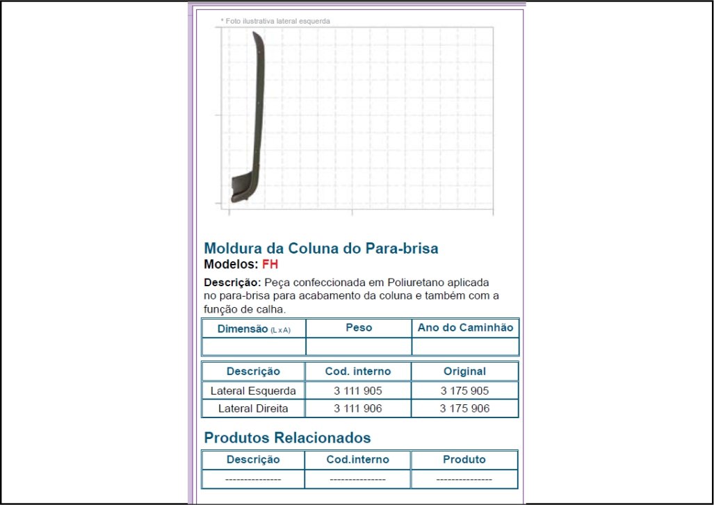 3111905 - MOLDURA COLUNA VOLVO FH TODOS LE
