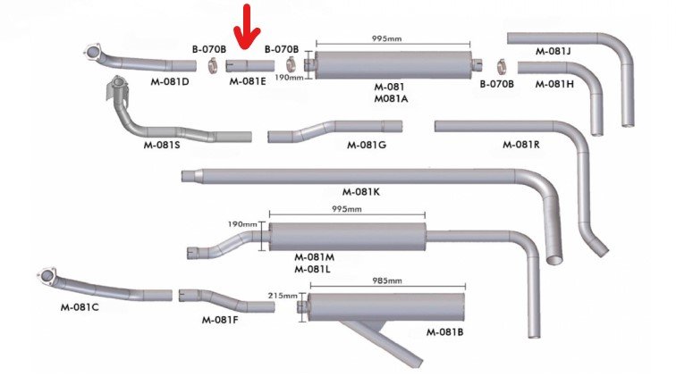 M081E - TUBO INTERM MB 1313 CURTO 3.0