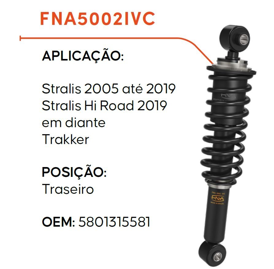 FNA5002IVC - AMORT CABINE C/MOLA IVECO EUROTECH/STRALIS (TRAS)