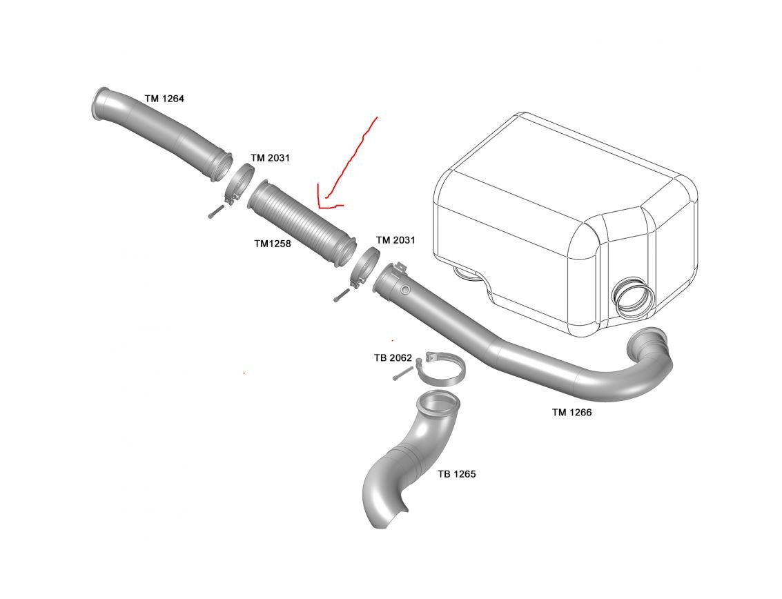 TM1258 - TUBO INTERM FLEXIVEL 3.5" INOX