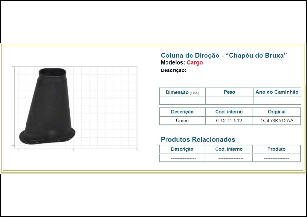 61211512 - ACAB COLUNA DIRECAO CARGO INFERIOR GI APOS 2000 250MM