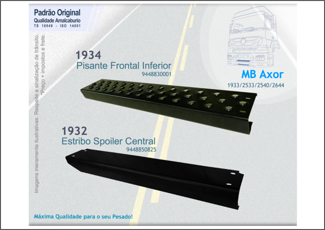 AM1932 - SPOILER MB AXOR CENTRAL ACO LISO ORIGINAL