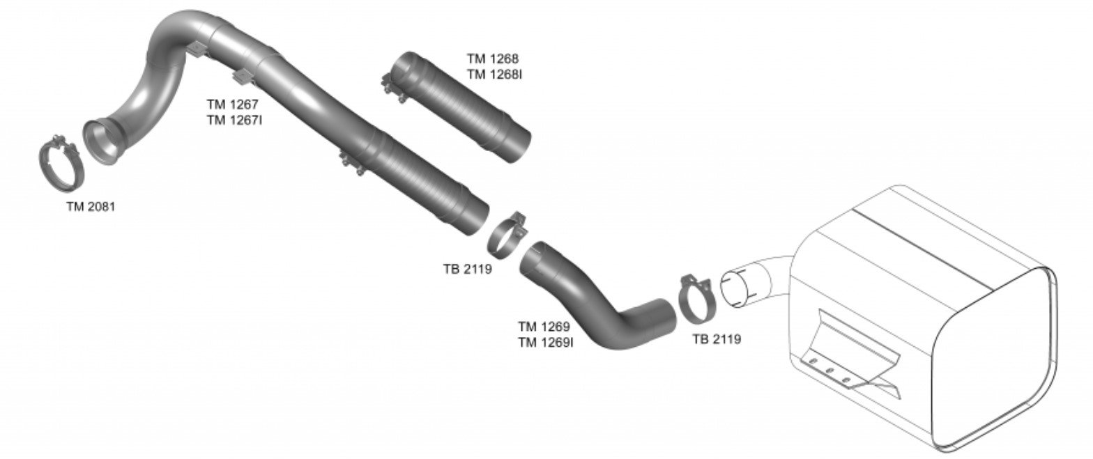TM1268 - TUBO INTERM FLEXIVEL 3,5" MB AXOR 2831/3131 EURO 5 2012/2022