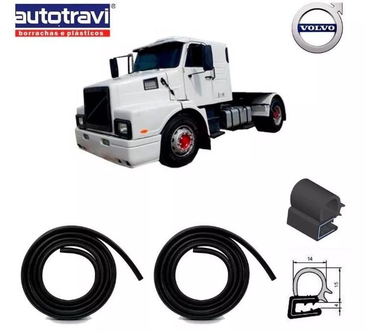 AUTOT9107 - BORRACHA PORTA VOLVO NL10 ATE 92 FIX.CAB(PECA)