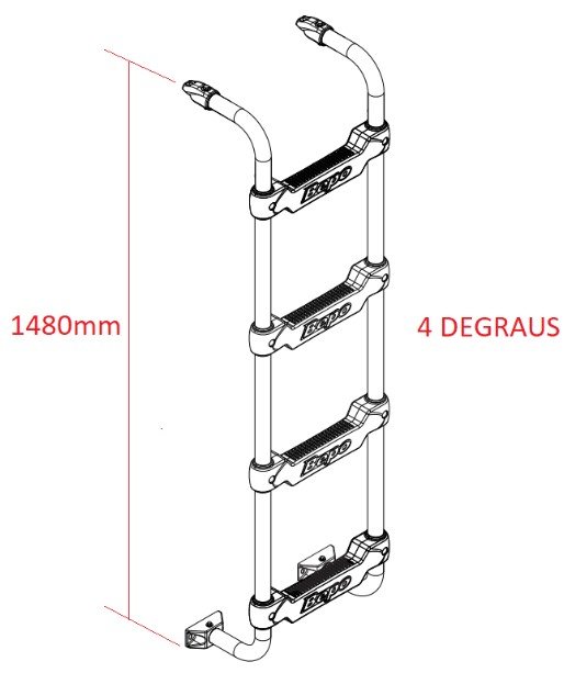 B008C - ESCADA MB 1938L (1500MM/4DEGRAUS) CROMADA