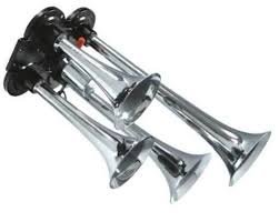 THZ067 - BUZINA ELETRICA AR 4 CORNETAS CROMADA 12VT
