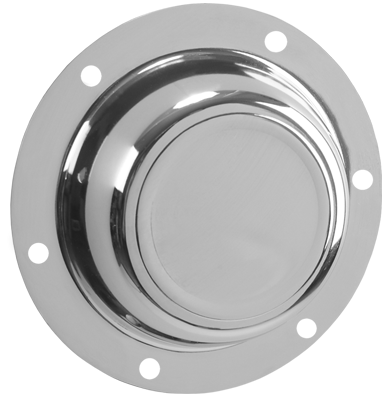 C076 - TAMPA CUBO 6 FUROS CROMADA 205MM (METAL)