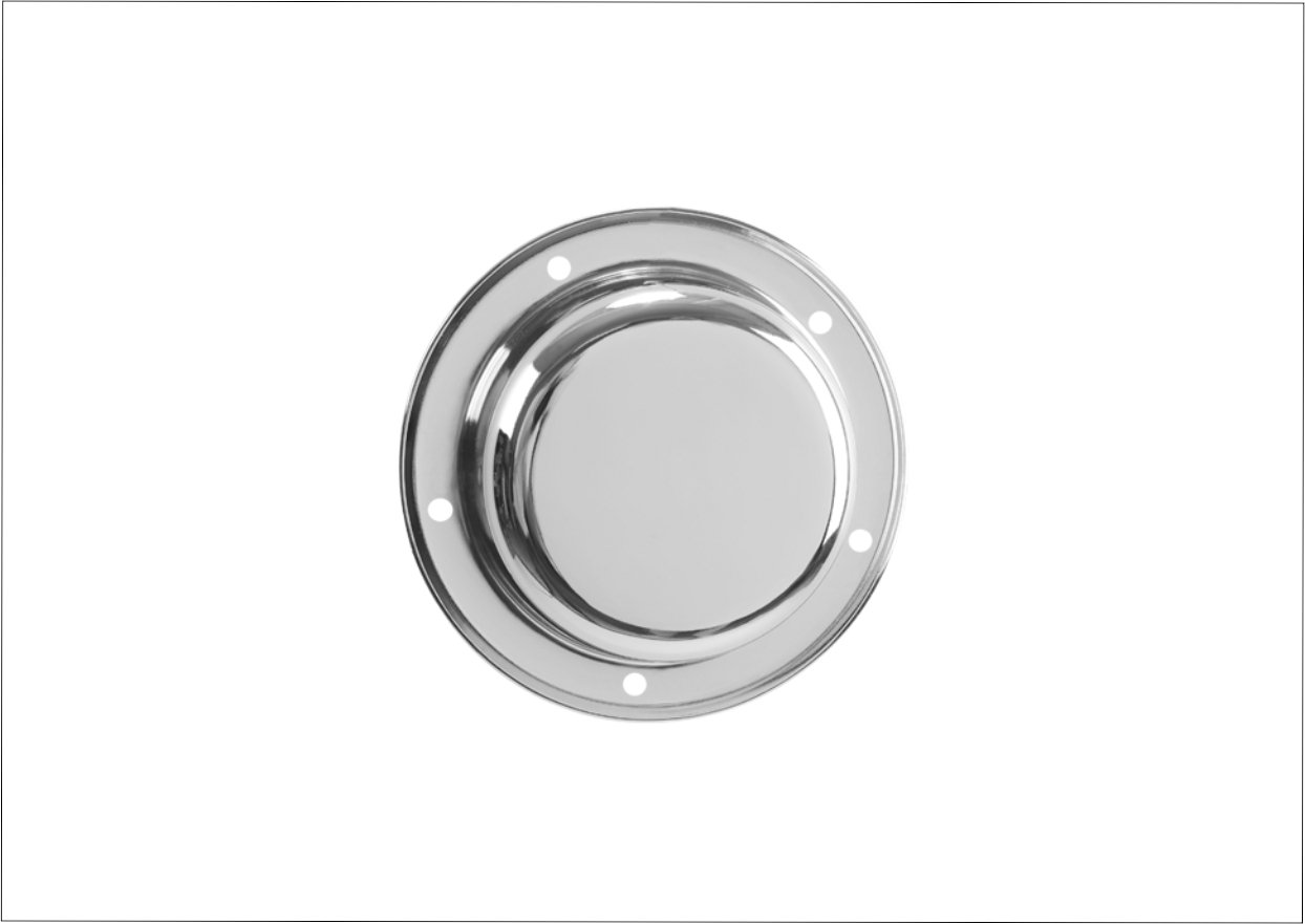 C088 - TAMPA CUBO 5 FUROS CROMADA 187MM (METAL)