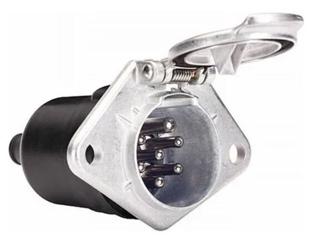 CT-2073 - TOMADA ELETRICA CARRETA FEMEA ALUMINIO 7 POLO
