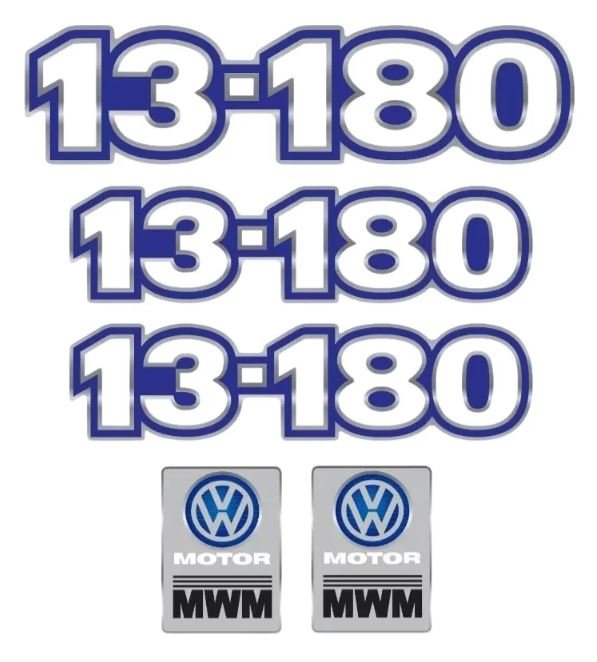 KIT1065 - EMBLEMA RESINADO VW 13-180 AZUL (CONJ 5 PCS)