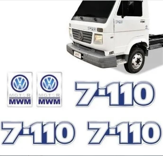 KIT889 - EMBLEMA RESINADO VW 7-110 AZUL