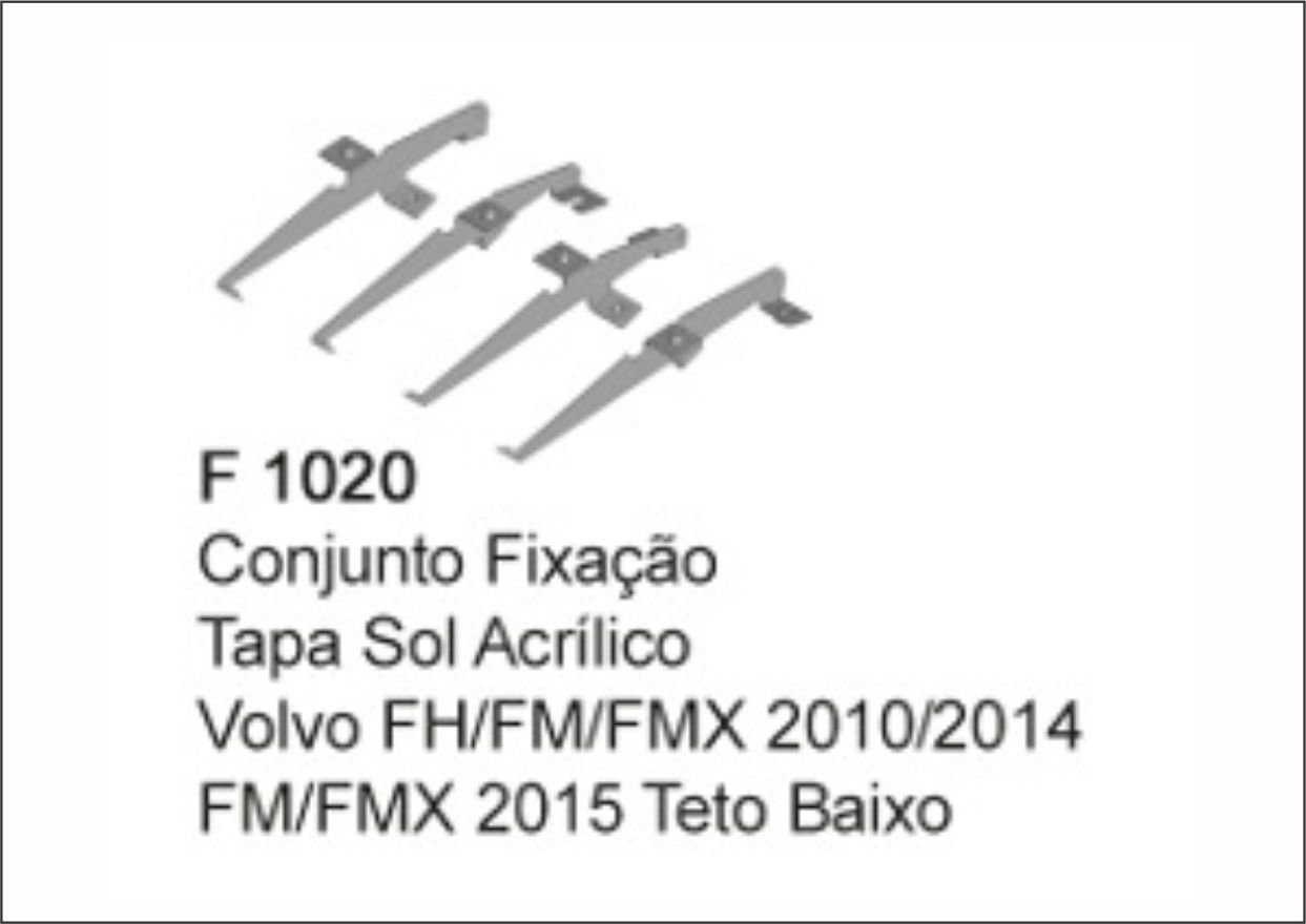 F1020 - SUPORTE TAPA SOL VOLVO FH 2010/2014 TETO BAIXO