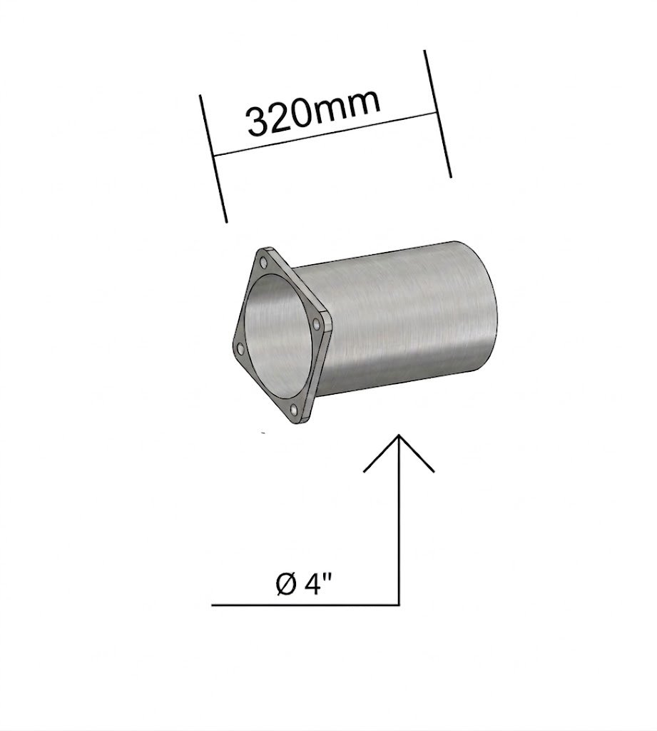 F6502A - TUBO INTERM 4" 230MM 04 FUROS