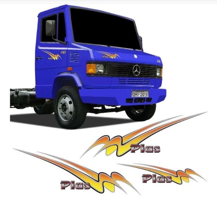 ADS1371 - FAIXA LATERAL MB 710 PLUS 2004 LARANJA (CONJ 3 PCS)