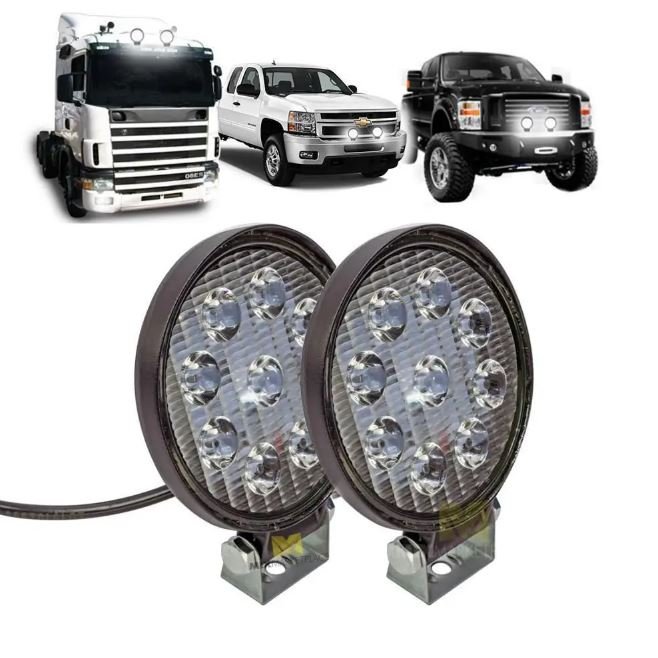 IMP550.163 - FAROL AUX 09 LEDS 27W - REDONDO ( PAR )