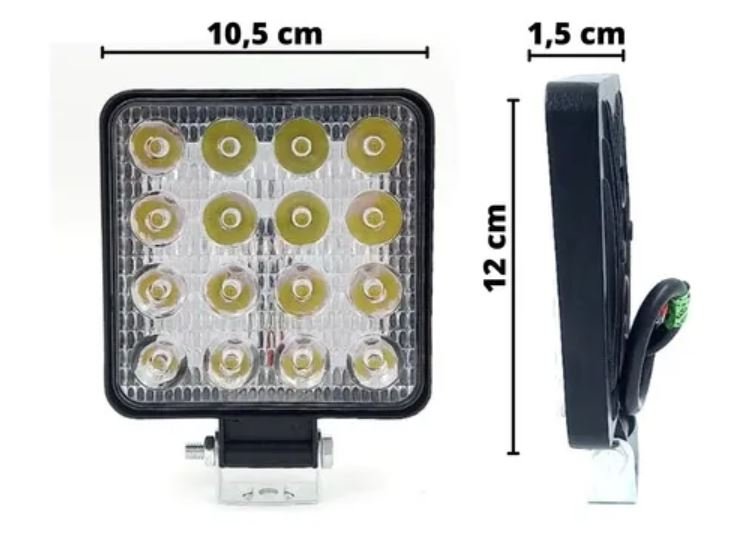 IMP550.165 - FAROL AUX 16 LEDS 42W - QUADRADO ( PAR )