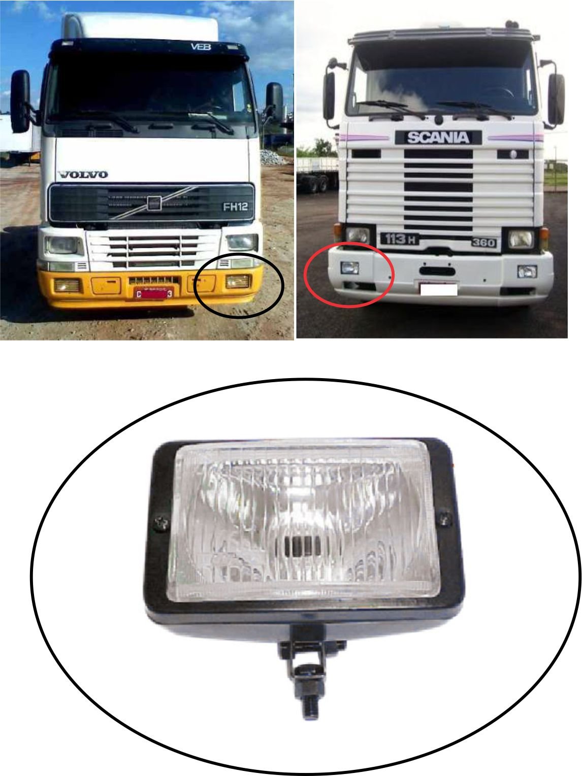F-118 - FAROL AUX VOLVO FH 2003 E SCANIA 112 113
