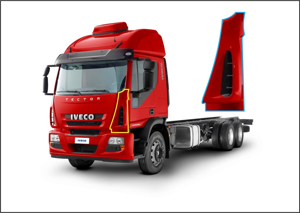 FBC654 - DEFLETOR COLUNA IVECO TECTOR CURSOR LD RTM