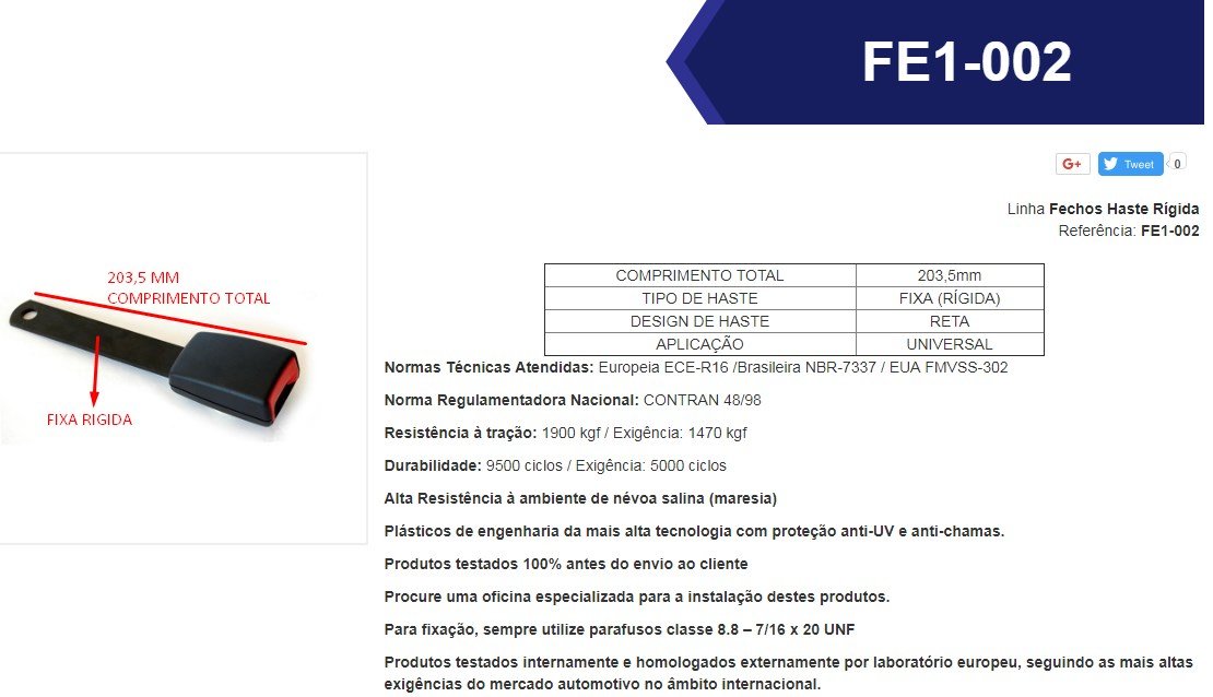 FE1-002 - CINTO SEGURANCA (SO )