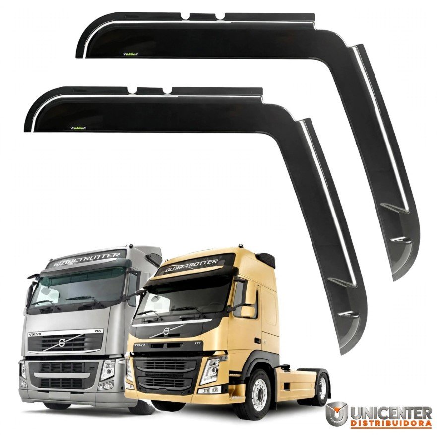 B050GF - CALHA CHUVA L VOLVO FH 2010 A 2014 FUME COLADO NA LATA