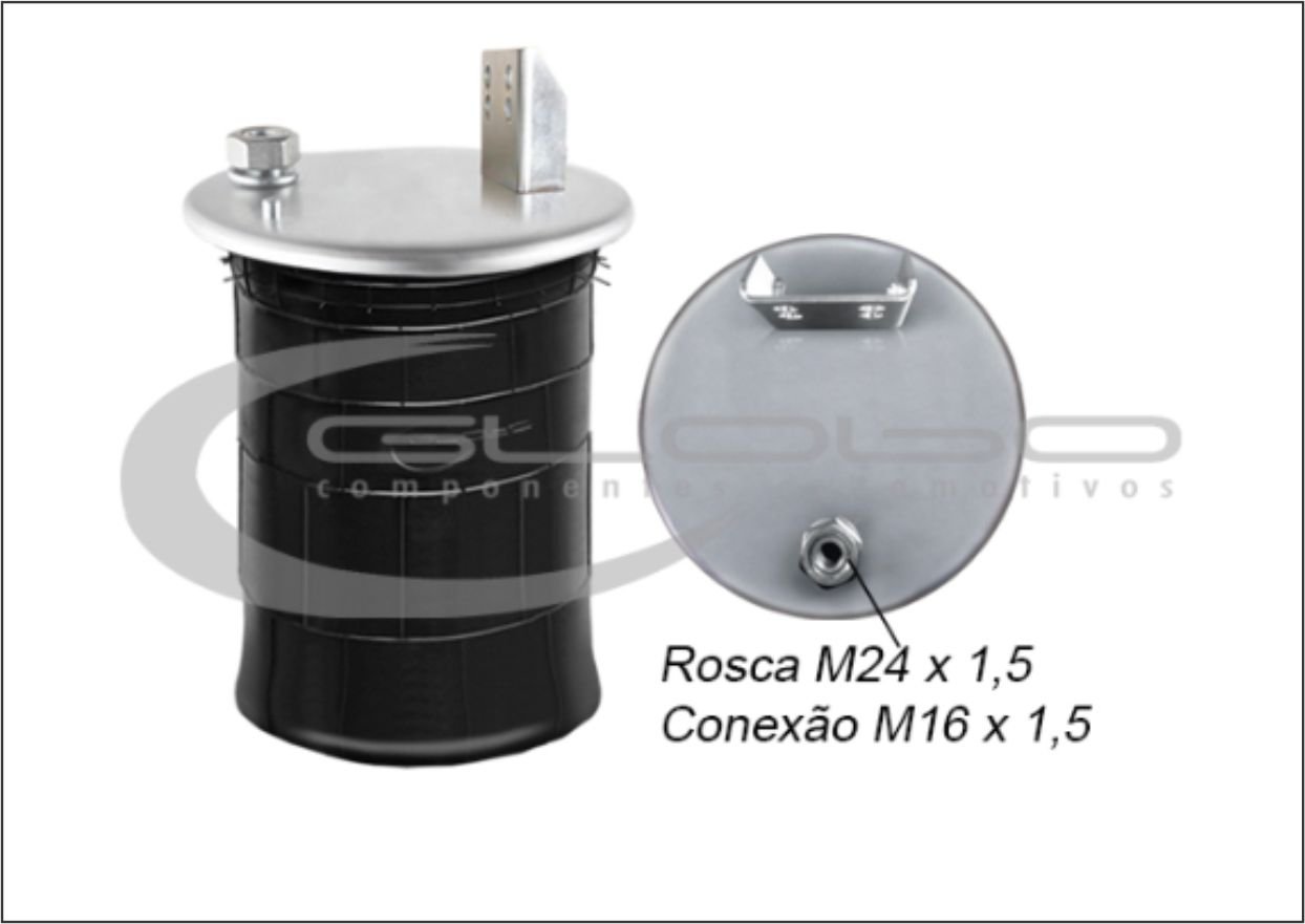 GB2109V - BOLSA EIXO CAVALO + BASE VOLVO FH 04 A 14 MENOR