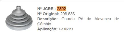 JCR-2392 - BORRACHA CAMBIO SCANIA T 111