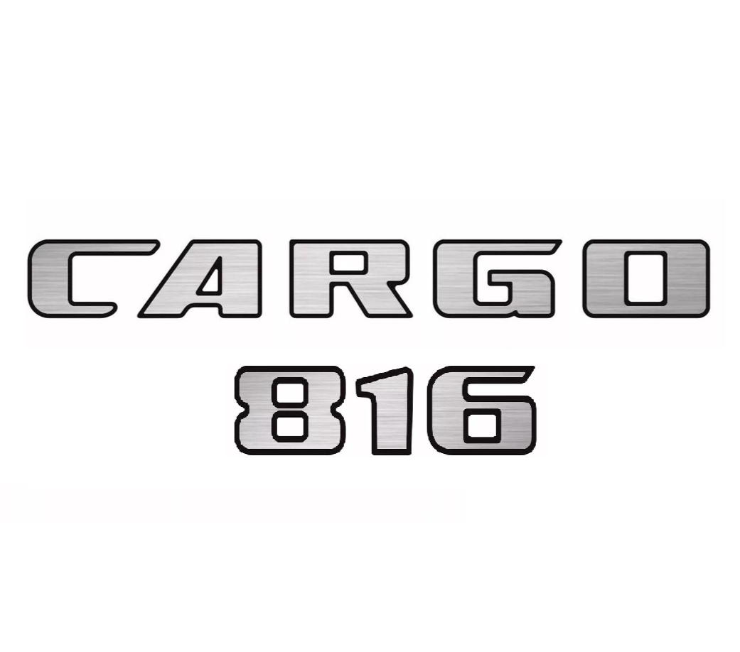 KIT0584 - EMBLEMA RESINADO CARGO 816 + PALAVRA CARGO (ESCOVADO)