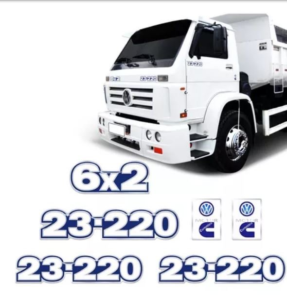 KIT1076 - EMBLEMA RESINADO VW 23-220 AZUL (COMPLETO)