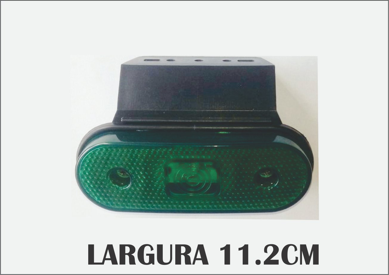 L3016VD - LANTERNA LATERAL OBLONGO C/SUP FACC LED VD BASE RETA