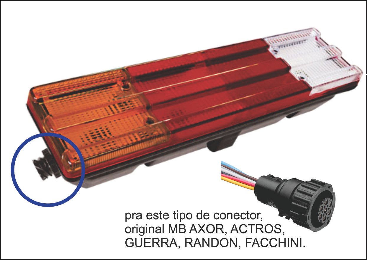 PL07164709 - LANTERNA TRAS MB 1113 1618 S/VIGIA C/CONEC 07 VIAS