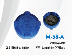 M-58A - TAMPA RESERV RADIADOR VW/CARGO/GMC 0.6 BAR AZUL