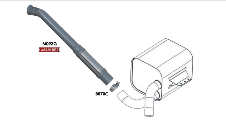 M093G - SAIDA MOTOR MB ACCELO 2012 INOX+CARBONO