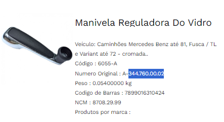 AT6055-A - MANIVELA VIDRO MB 1113 CROMADA