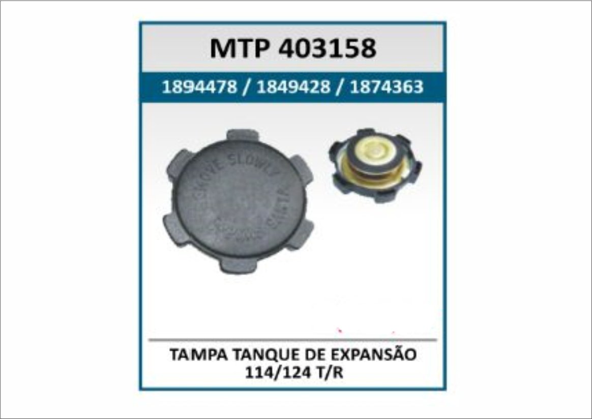 MTP403158 - TAMPA RESERV RADIADOR SCANIA S4 S5