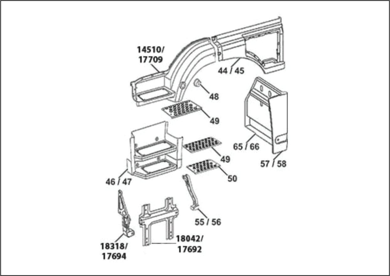 9408900725/B - EXT PARALAMA CABINE MB AXOR 1933 LE RTM