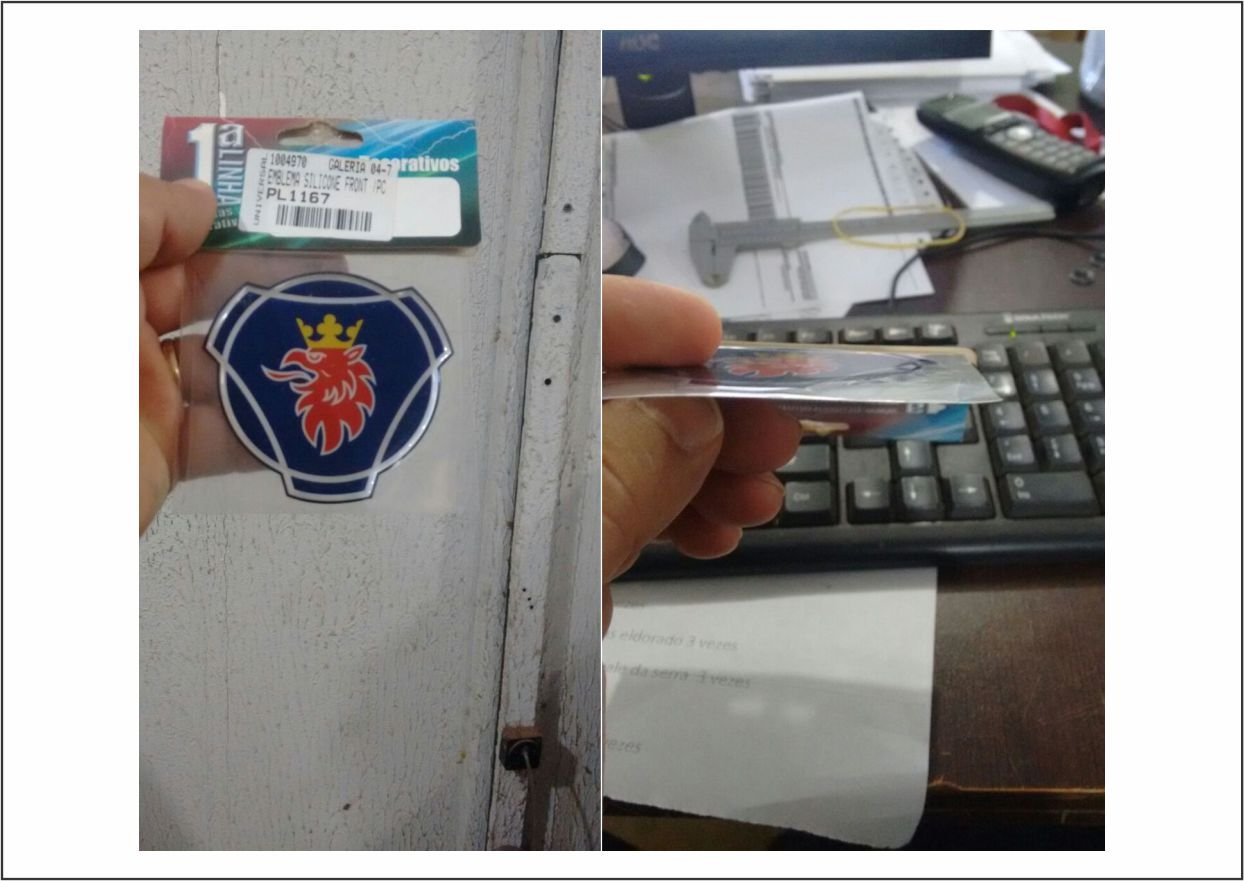 PL1167 - EMBLEMA SCANIA S5 BRASAO SEM BASE (RESINADO)