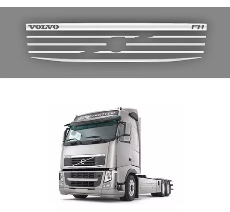 SC1033 - APLIQUE GRADE INFERIOR INOX VOLVO FH 2010 ATE 2014