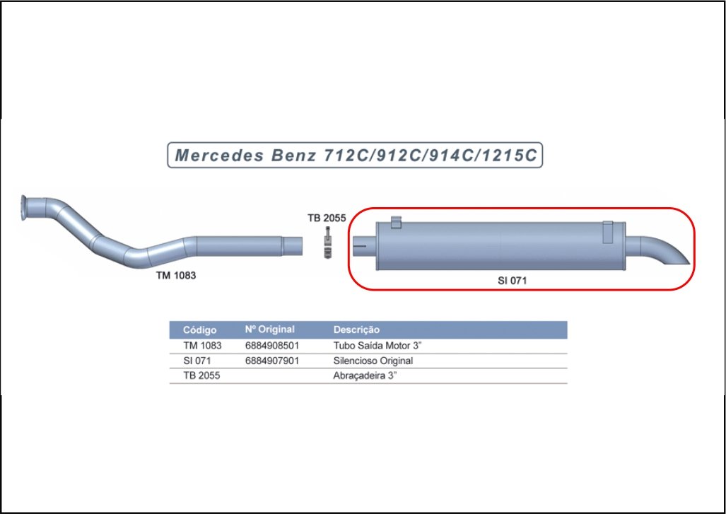 SI071 - SILENCIOSO MB 712C/912C/914C/1215C