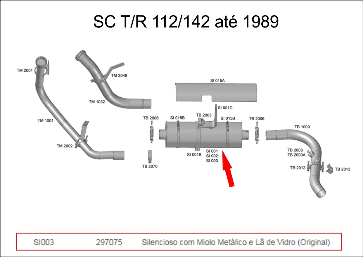 SI003 - SILENCIOSO SCANIA 112 113 ORIG COM MIOLO METALICO E LA VIDRO