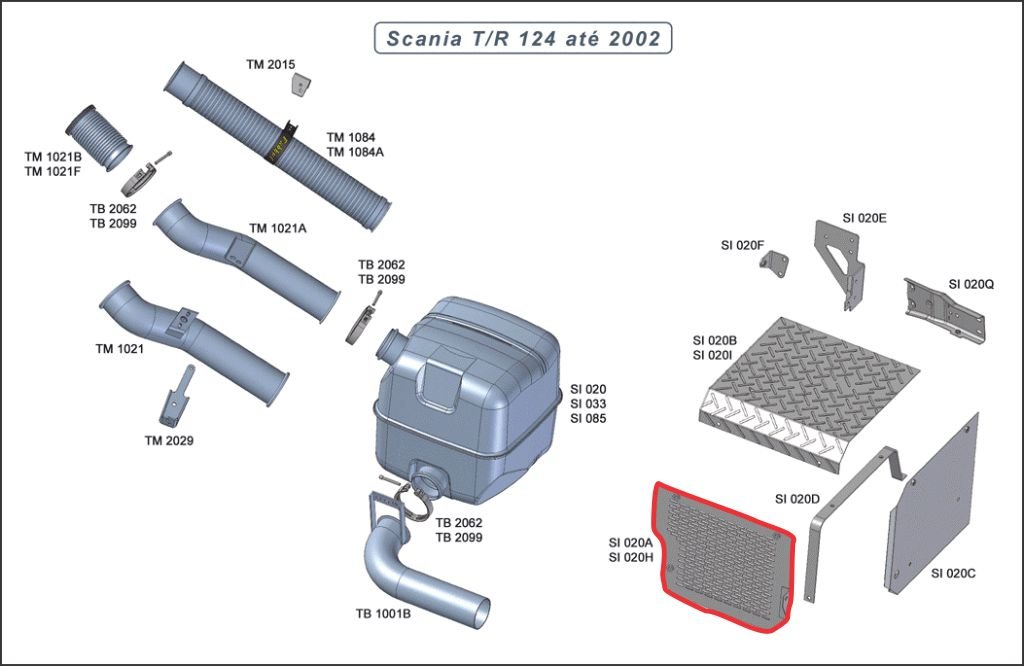 SI020A - PROT CALOR DIANT METAL SCANIA T/R 114/124