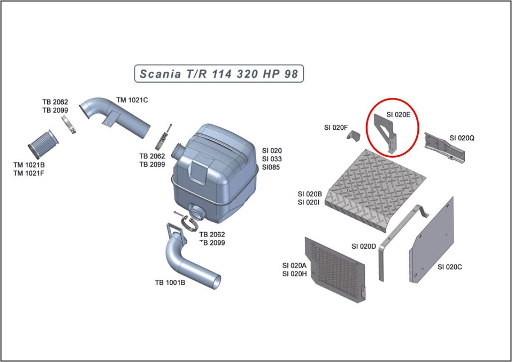 SI020E - SUPORTE MACACO HIDR SCANIA S4 T/R ATE 2002