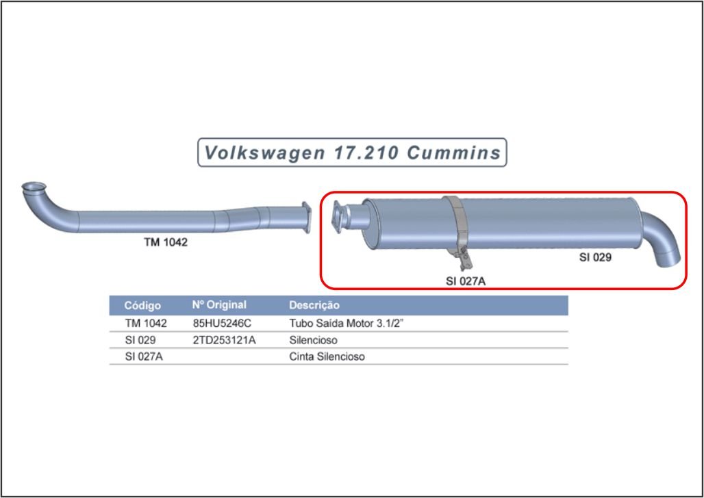 SI029 - SILENCIOSO VW WORKER 2000 17210 CUMMINS